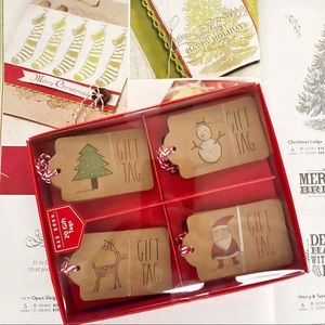 New Rae Dunn Merry Christmas Happy Holiday 20 Gift Tag Icons Kraft